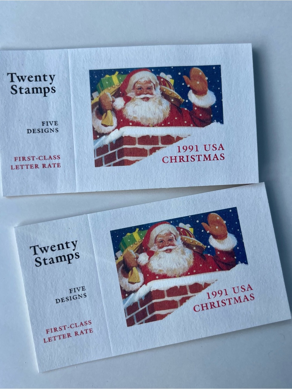 1991 USA Christmas Santa Stamps - two sets of 20